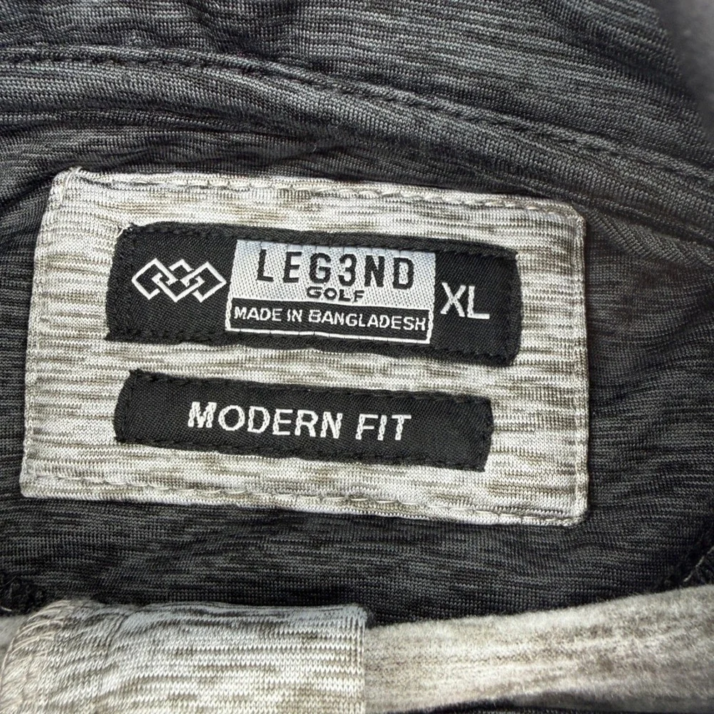 LEG3ND GOLF Mens XL Gray‎ Space Dye Quarter Zip Pullover Modern Fit Performance
